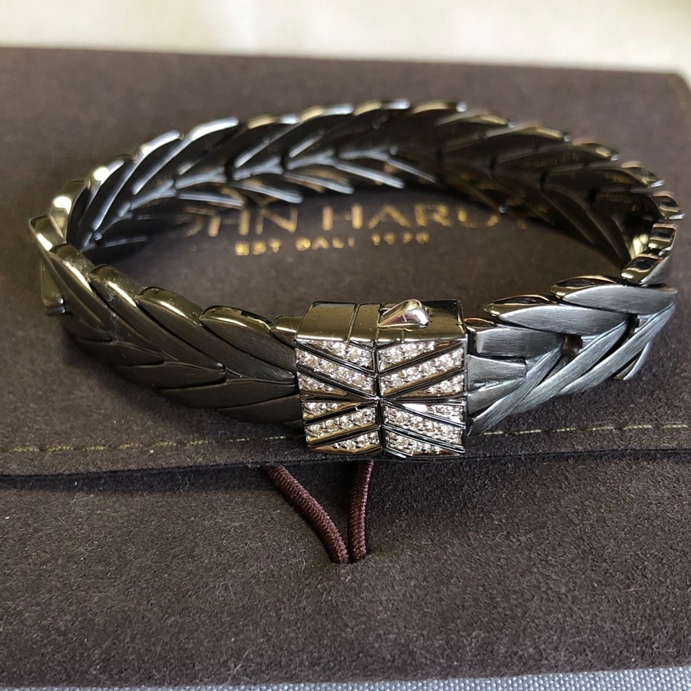 John Hardy 925 Classic Chain Diamond Bracelet 11mm
